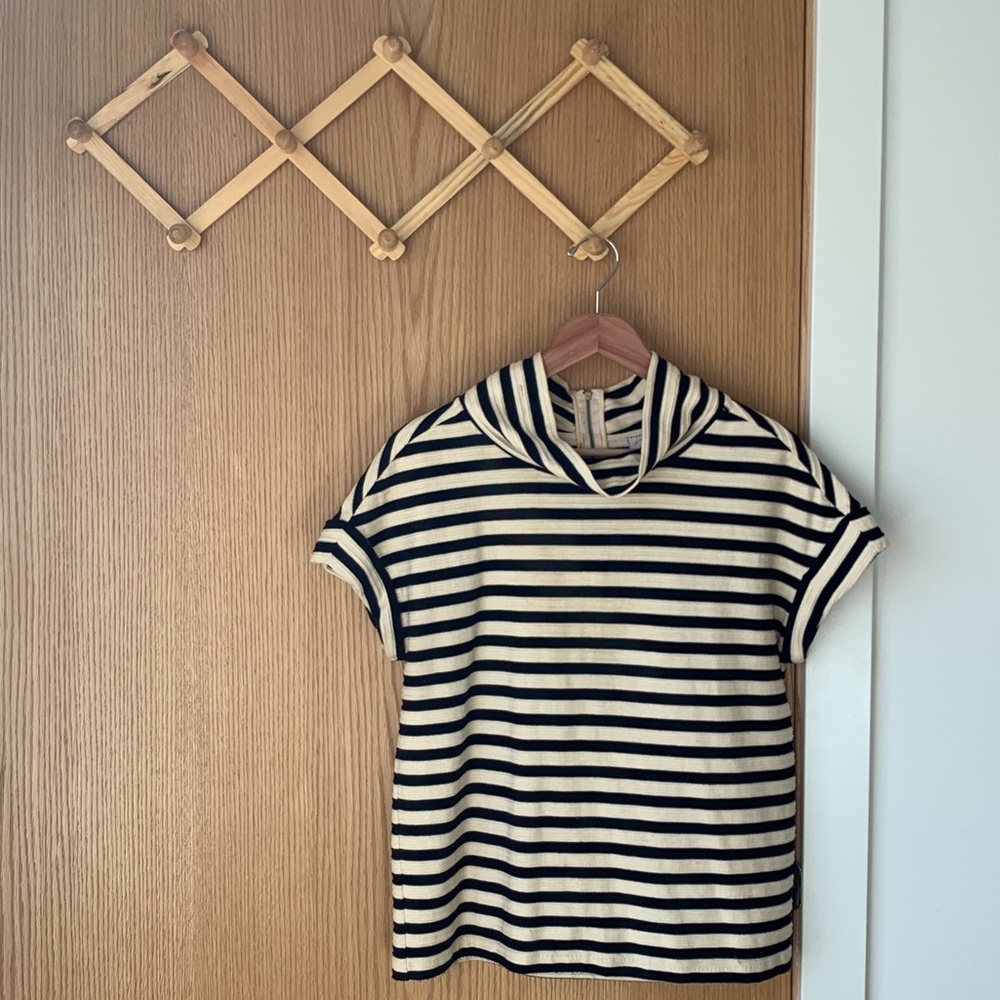 ANTHRO Postmark Atelier Striped Mock Turtleneck